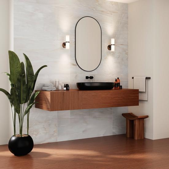 Bianco Onice Ultra Polished Porcelain Tile