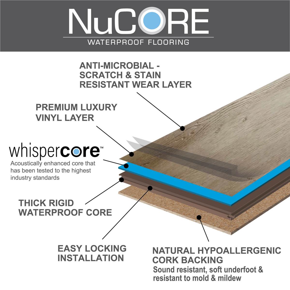 Coral Springs Waterproof Rigid Core Luxury Vinyl Plank - Cork Pad
