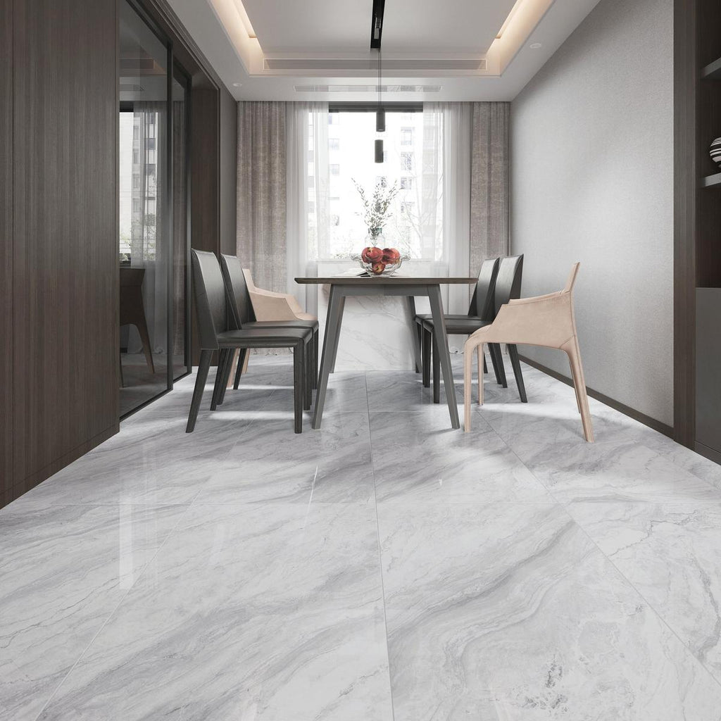 Harmony White Polished Porcelain Tile