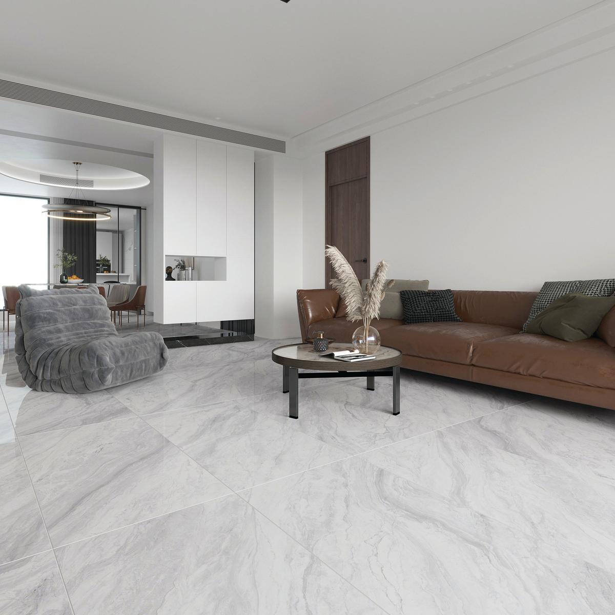 Harmony White Polished Porcelain Tile