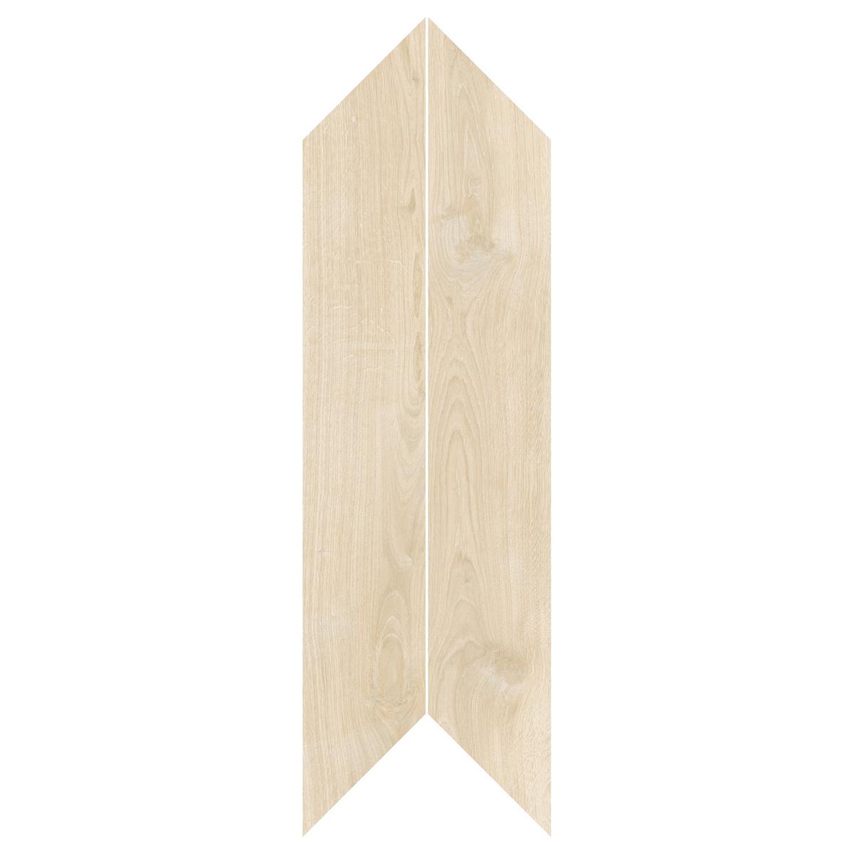 Riviera Sand Chevron Wood Plank Matte Porcelain Tile