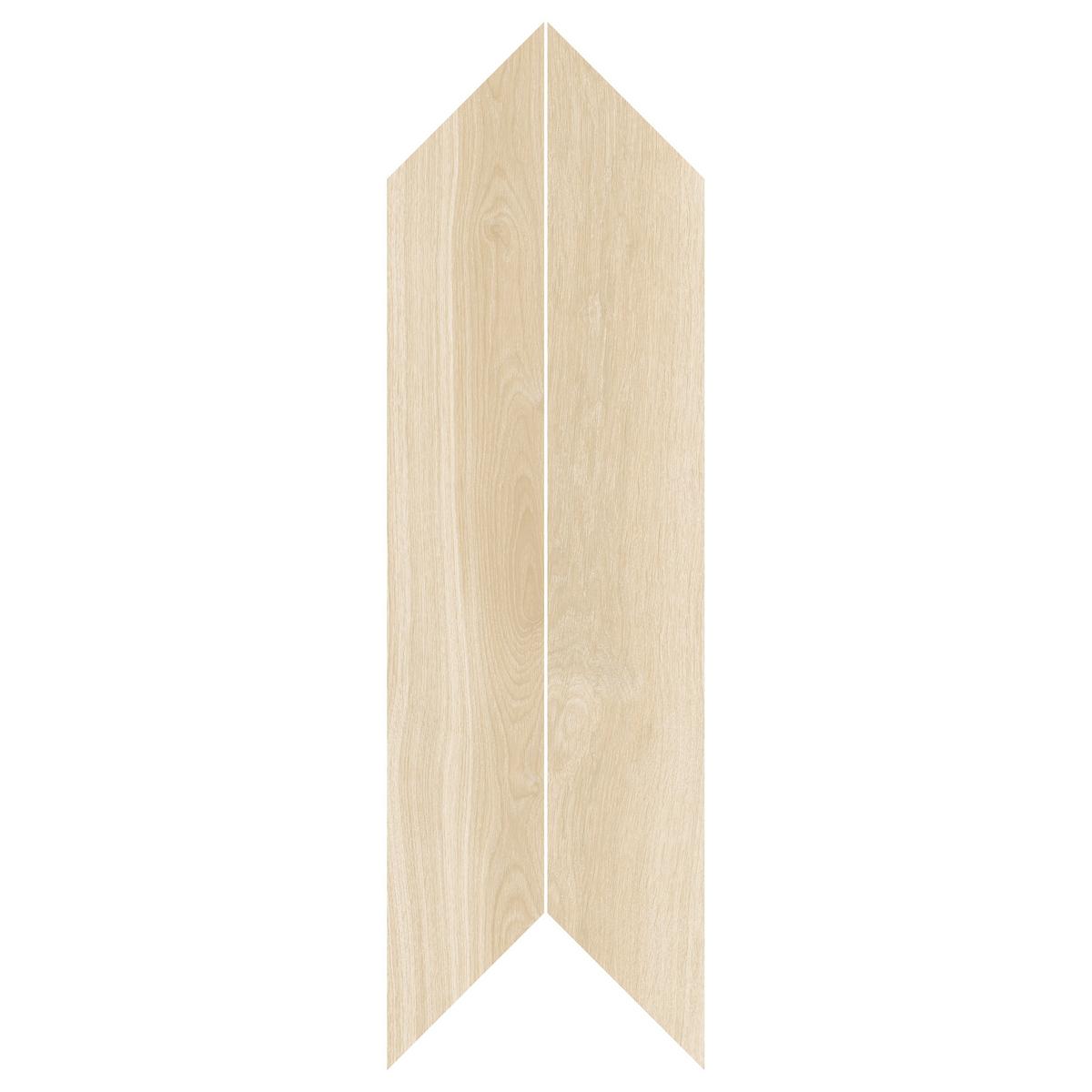 Riviera Sand Chevron Wood Plank Matte Porcelain Tile