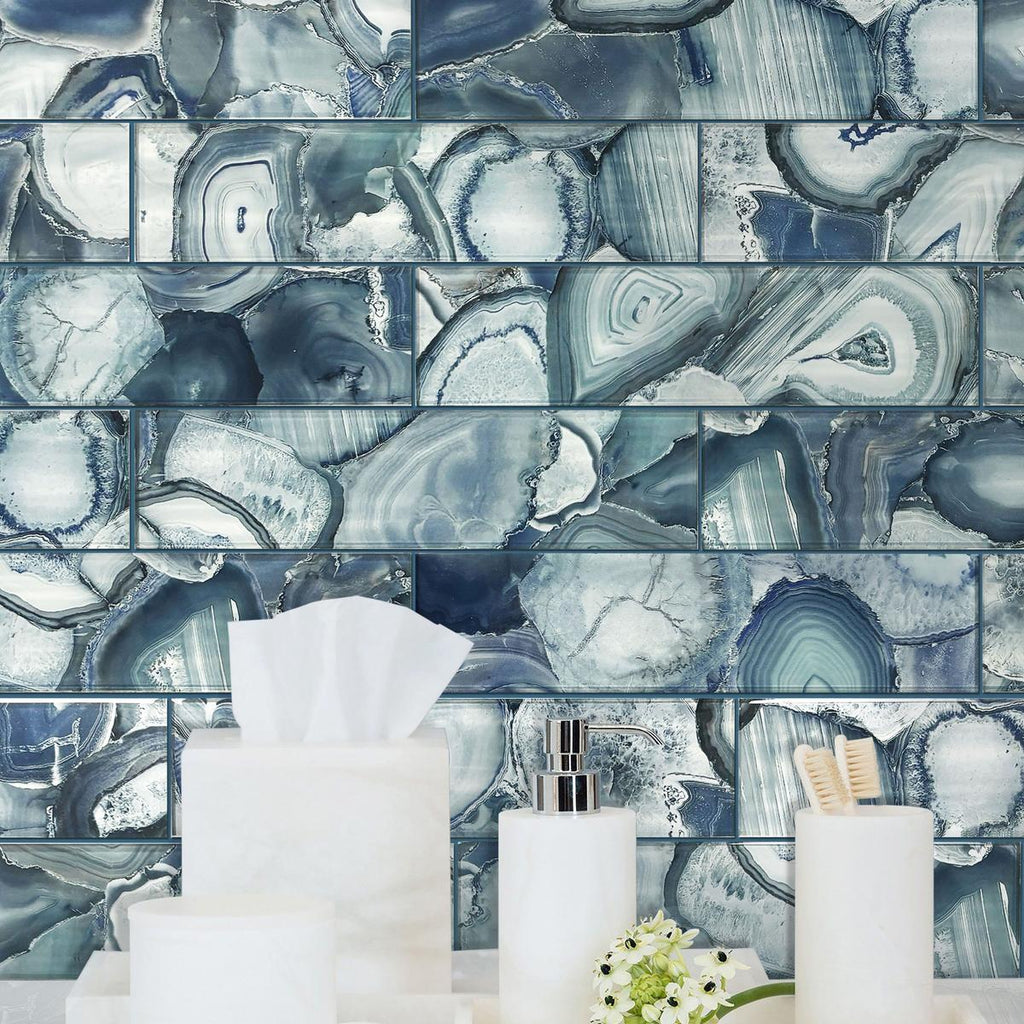 Lapis Agate Glass Tile