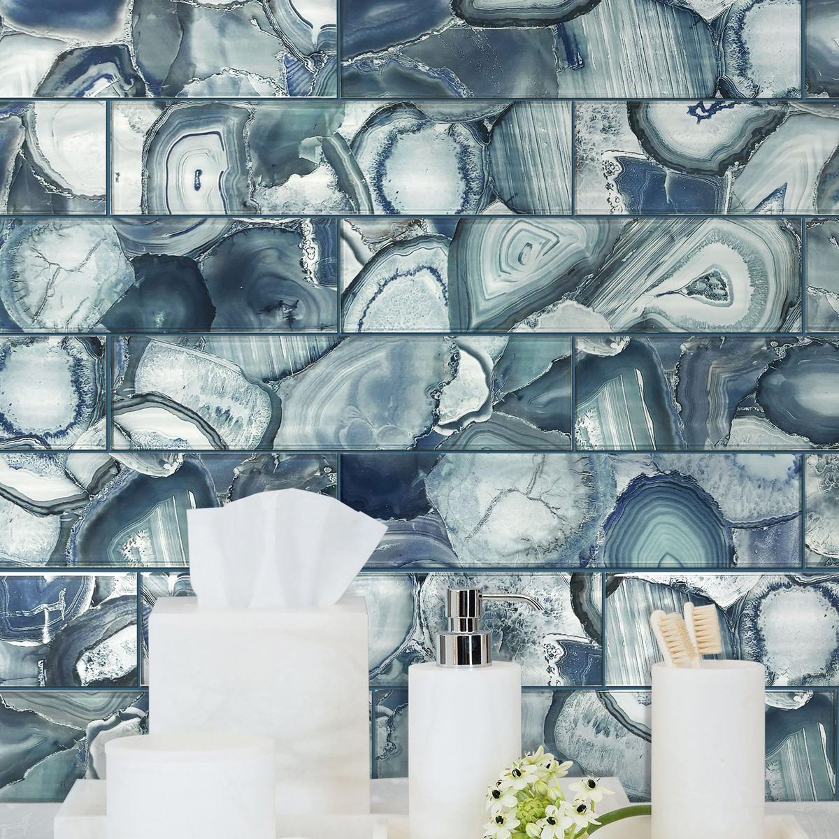 Lapis Agate Glass Tile