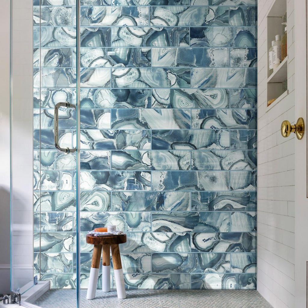 Lapis Agate Glass Tile
