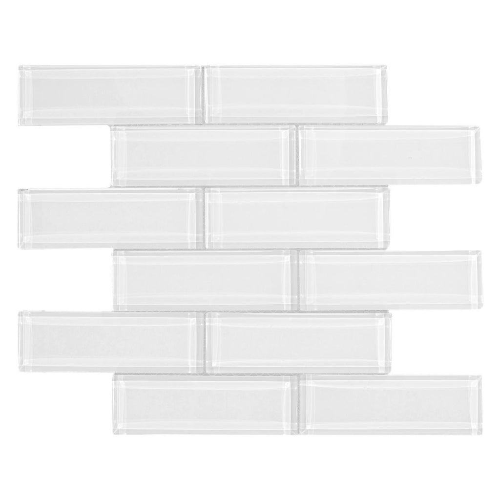Snow Brick Glass Mosaic