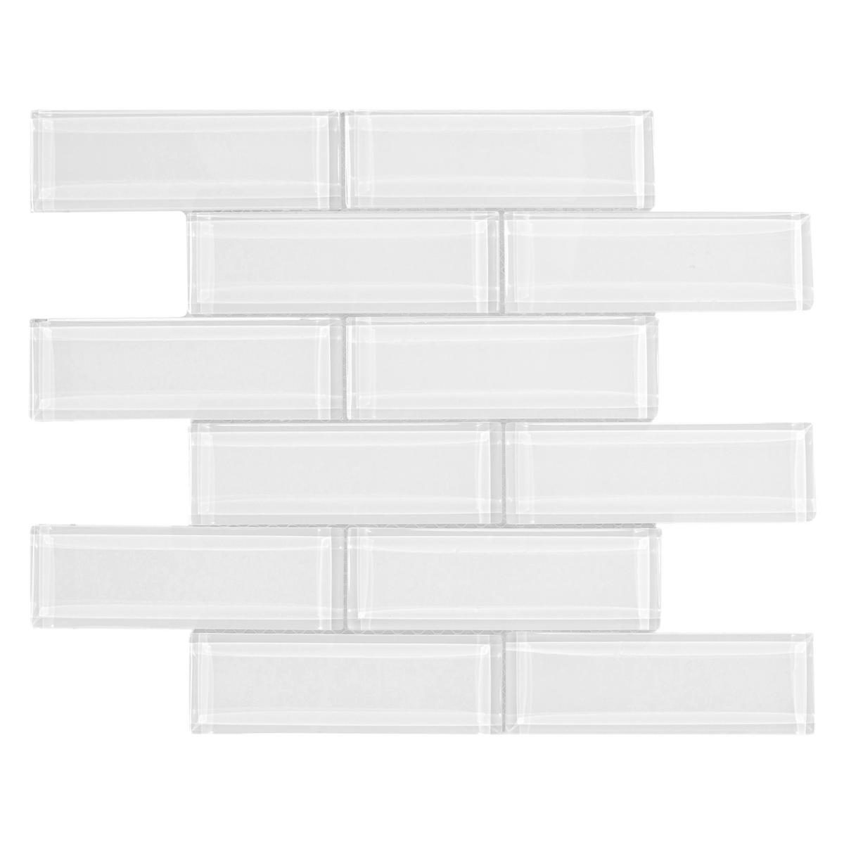 Snow Brick Glass Mosaic