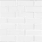 Snow Brick Glass Mosaic