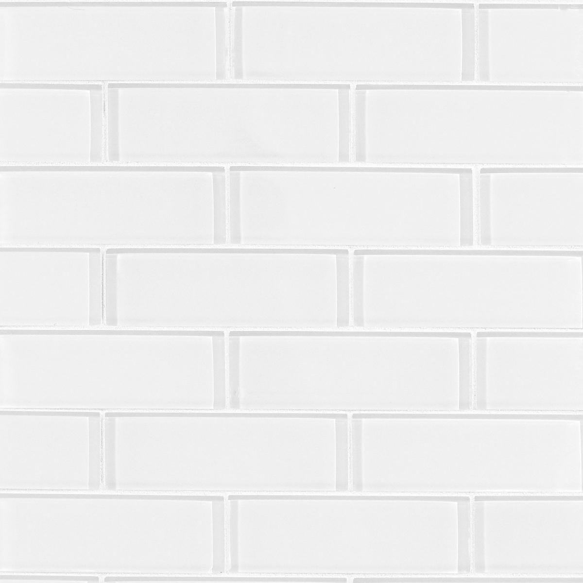 Snow Brick Glass Mosaic