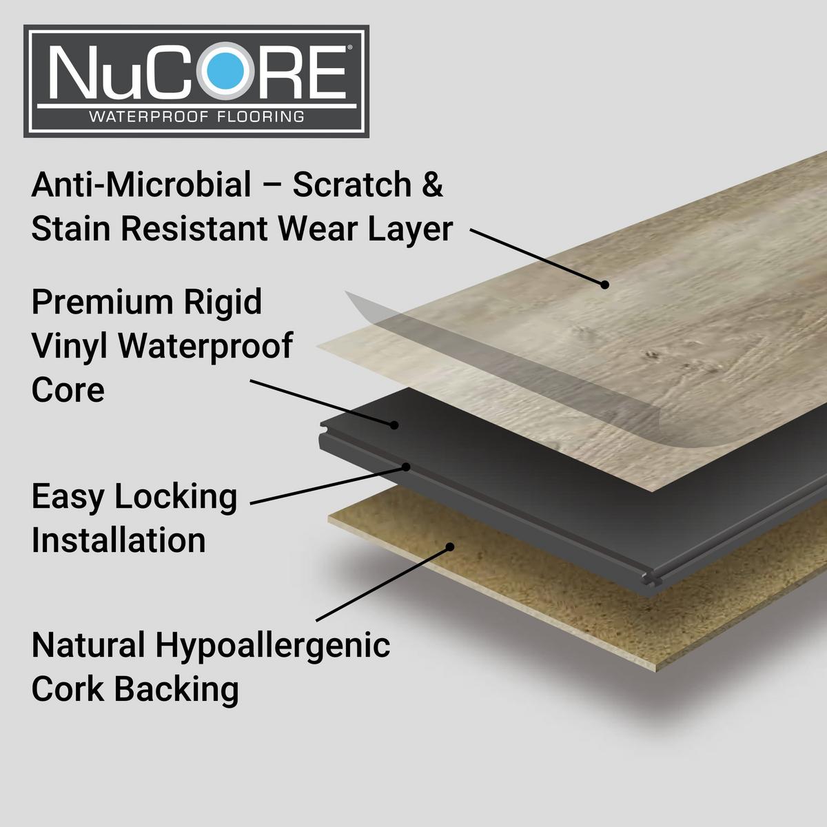 Autumn Lodge Waterproof Rigid Core Luxury Vinyl Plank - Cork Pad