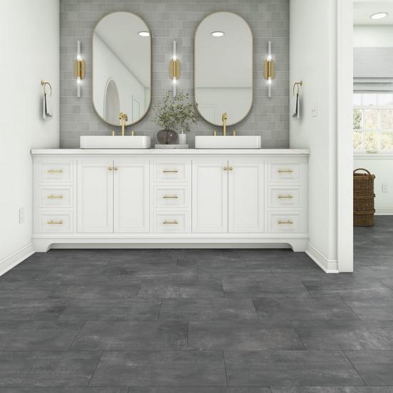 Riaza Smoke Waterproof Rigid Core Luxury Vinyl Plank - Cork Pad